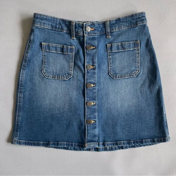 Gap Button Front Denim Mini Skirt Women’s Size 2 (26) - Picture 1 of 6